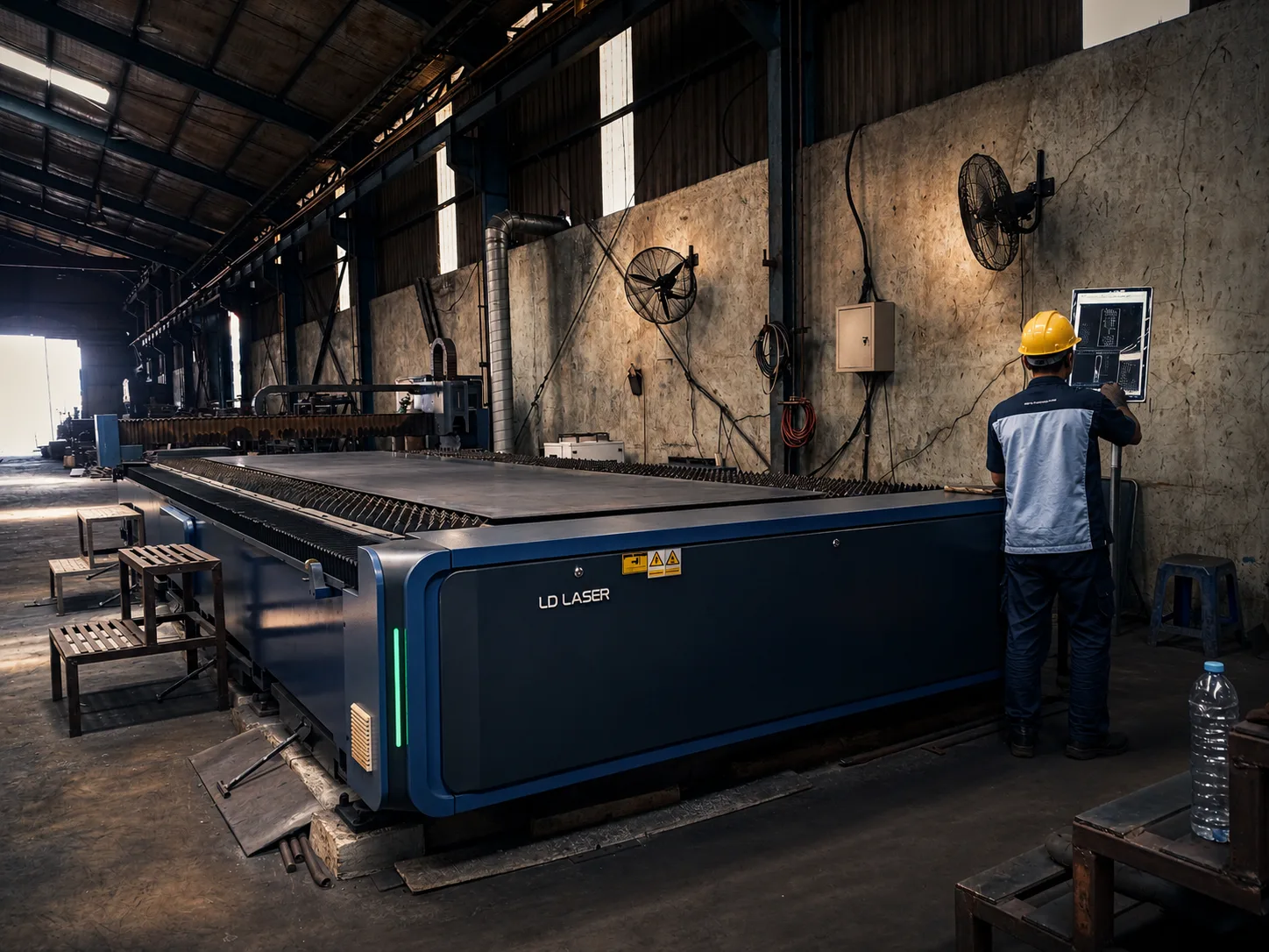 industrial cutting machine in operation web 1600